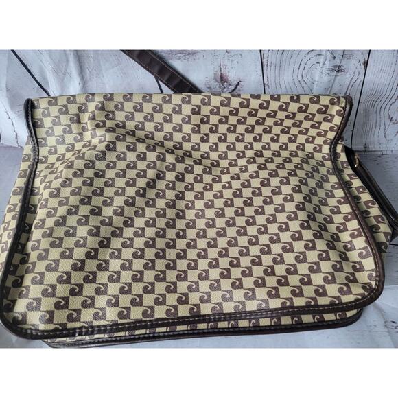 Vtg 60's Pierre Cardin MOD Monogram Signature Logo Carry On Over Night Bag Tote - Picture 4 of 10